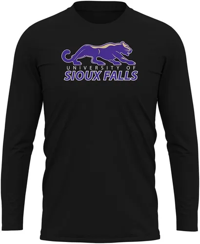 Miniatura 119 de Camisa deportiva de manga larga oficial de la NCAA Collegiate para hombre, colección negra con logotipo primario