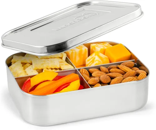 Miniatura 13 de LunchBots Medium Uno - Recipiente para sándwiches de acero inoxidable, diseño abierto para envolturas, ensaladas o comidas pequeñas, ecológico, apto