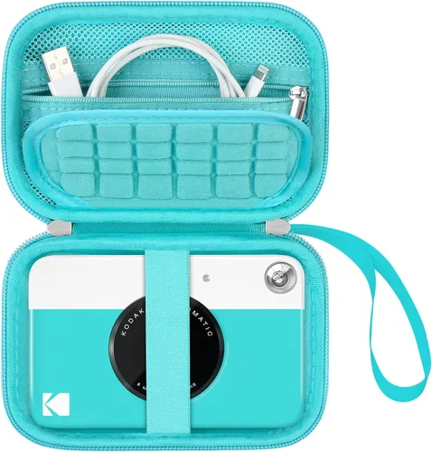 Miniatura 11 de Estuche rígido de viaje para cámara digital Kodak Printomatic a todo color, funda protectora con bolsillo de malla para cable USB, papel Negro