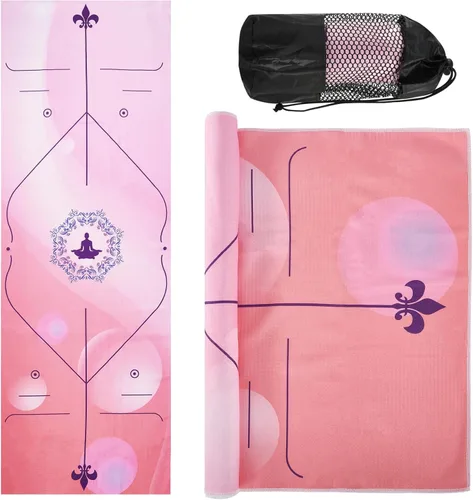 Miniatura 18 de Toallas de yoga, toalla antideslizante para esterilla de yoga caliente con puntos de agarre, manta de yoga de microfibra suave súper absorbente