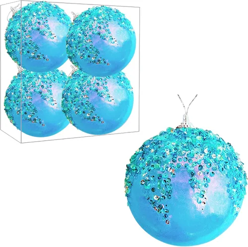 Miniatura 12 de Adornos de bola de Navidad colgantes de 4 piezas en plata, decoraciones de bolas de Navidad irrompibles para árboles, decoraciones para bodas