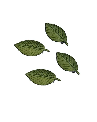Miniatura 11 de Horquilla para el cabello con bordado en forma de hoja para niñas, pasadores para el cabello BW06 (2 unidades, verde)