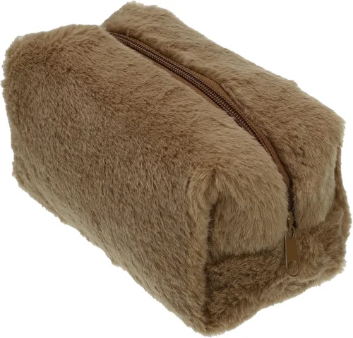 VOCOSTE Pequeña bolsa de maquillaje de felpa, bolsa de cosméticos de belleza suave, bonita bolsa de aseo con cremallera de viaje, bolsa organizadora