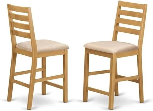 Miniatura 4 de East West Furniture JACF3-OAK-C - Juego de mesa de comedor de 3 piezas de altura de encimera de cocina contiene una mesa redonda de pub con pedestal