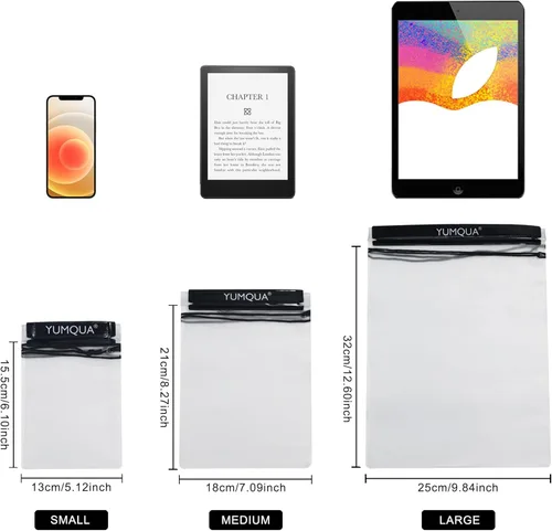 Miniatura 2 de YUMQUA Bolsa impermeable transparente, bolsa impermeable para documentos, soporte para pasaporte, funda hermética para mapas, bolsa impermeable a