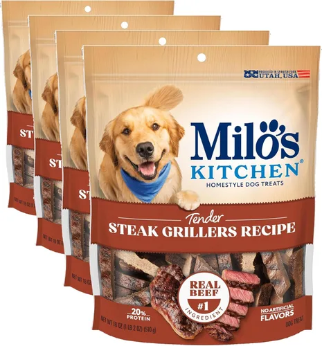 Miniatura 17 de Milo's Kitchen Homestyle - Golosinas para perros, rebanadas de salchicha de pollo y manzana, 18 onzas, altas en proteínas, sin sabores artificiales