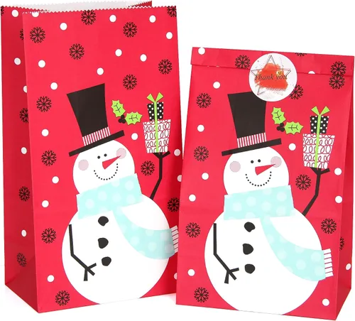 Miniatura 17 de Artseen Bolsas de papel de recuerdo de fiesta para celebración de fiestas, bolsas de papel tratadas de 5.10 x 3.10 x 9.4 pulgadas (24 unidades)