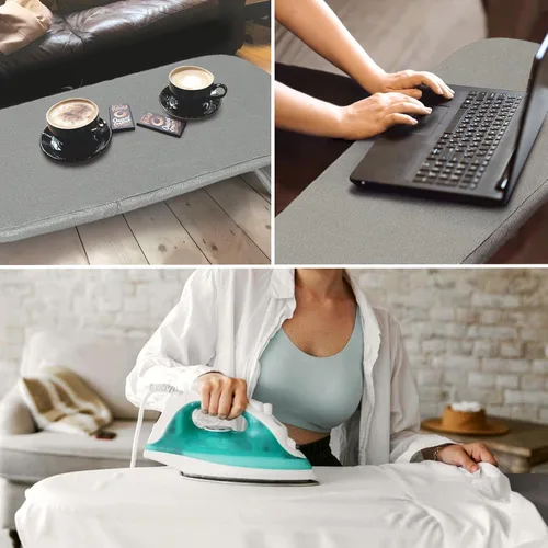 Miniatura 7 de BlissBoard - Tabla de planchar de mesa con soporte para planchar, pequeña tabla de planchar plegable con cubierta resistente al calor, mini mesa
