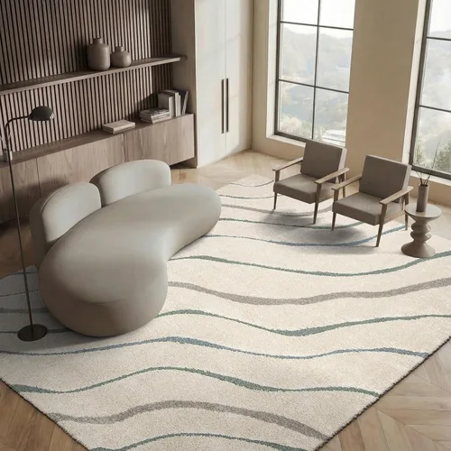 Miniatura 33 de SAFAVIEH Colección Florida Shag - Alfombra de acento de 2'3" x 4', color crema y beige, sin desprendimiento y de fácil cuidado, 1.2 pulgadas