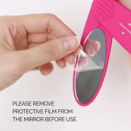 Miniatura 4 de Cepillo de pelo plegable compacto con espejo, peine desenredante para adultos y niños, portátil para viajes y almacenamiento, cabello húmedo y seco