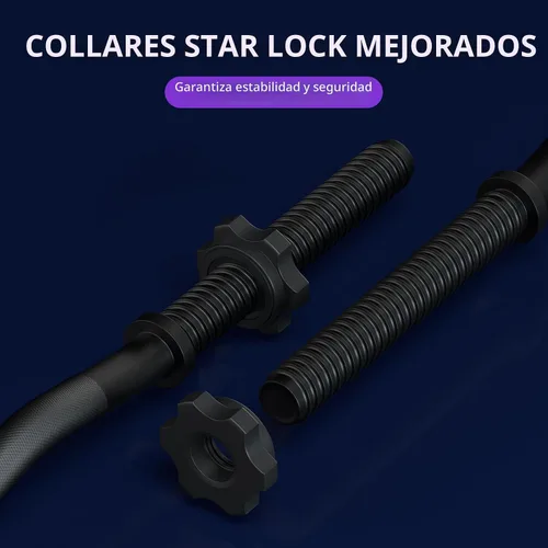 Miniatura 4 de Barra de levantamiento de pesas EZ Curl de 47 pulgadas, barras de curl de 1 pulgada para levantamiento de pesas, barra con barra para empujes