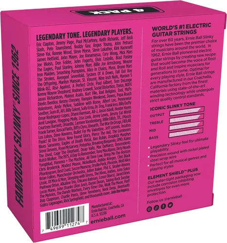 Miniatura 2 de Ernie Ball Super Slinky - Cuerdas para guitarra eléctrica con envoltura de níquel, paquete exclusivo de 4 de Amazon, calibre 9-42 Super (9-42)
