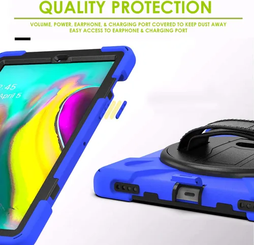 Miniatura 8 de KIQ Shield Series Samsung Tab 10.1 Case SM-T510/T515 Samsung Galaxy Tab A 10.1 Case 2019 Cubierta resistente a prueba de golpes 360 Kickstand