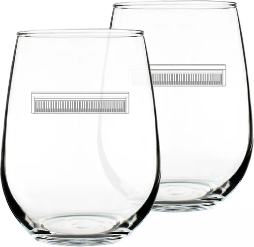 Miniatura 6 de Bevvee Piano Keyboard - Copa de vino sin tallo, regalos musicales para músicos, profesores y accesorios musicales para mujeres y hombres que tocan