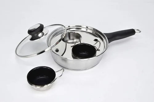 Miniatura 9 de Sartén para Huevos Escalfados de 6 Tazas - Olla para Huevos Escalfados de Acero Inoxidable – Juego de Utensilios de Cocina para Escalfar Huevos