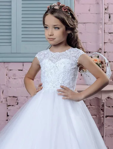 Miniatura 3 de Gzcdress Vestido de primera comunión, vestidos de bautismo de encaje para niñas 7-16, junior, dama de honor, boda