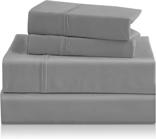 Miniatura 67 de CozySmile Juego de sábanas transpirables y refrescantes, sábanas de lujo de 4 piezas con bolsillo profundo para cama de tamaño matrimonial, se Beige