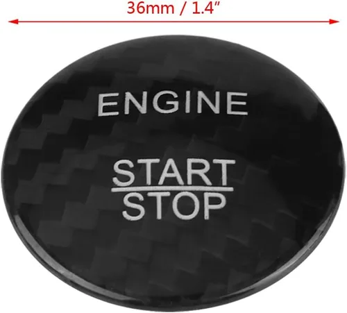 Miniatura 5 de KIMISS Cubierta de botón de arranque de motor sin llave de fibra de carbono para clase A B C GLC GLA CLA ML GL (negro)