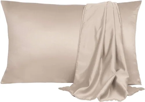 Miniatura 27 de uxcell Paquete de 2 fundas de almohada de satén de seda para cabello y piel, frescas, sedosas, suaves y transpirables, tamaño estándar de 20 x 26