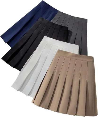 Miniatura 6 de Tivifox Faldas de tenis plisadas para mujer y niña, falda acampanada de cintura alta, uniforme escolar, pantalón deportivo de golf con pantalones