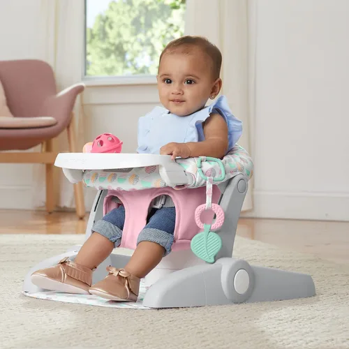 Miniatura 4 de Summer Infant Asiento de Piso de 3 Posiciones para Aprender a Sentarse Etapas, Rosa Dulce-y-Agrio – Sienta al Bebé para Ver el Mundo – Asiento