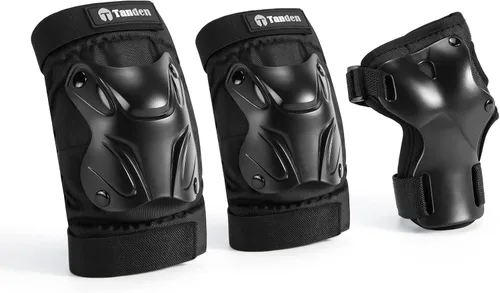 Miniatura 8 de Tanden Equipo de Protección para Patinaje Rodilleras y Coderas Protectores de Muñeca para Patinaje sobre Ruedas Monopatín, Almohadillas de Patinaje