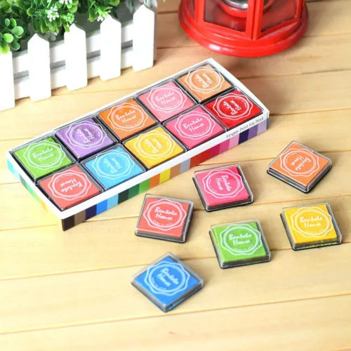 Miniatura 3 de Akak Store Craft - Sellos de tinta para manualidades, 20 unidades, colores surtidos, almohadilla de tinta de dedo arco iris, sello de impresión