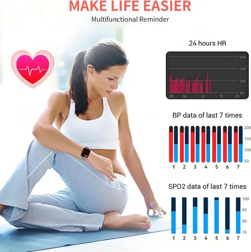 Miniatura 5 de Reloj inteligente para mujer, pantalla AMOLED de 1.85 pulgadas, monitor de actividad impermeable IP68, 118 modos deportivos, monitor de frecuencia