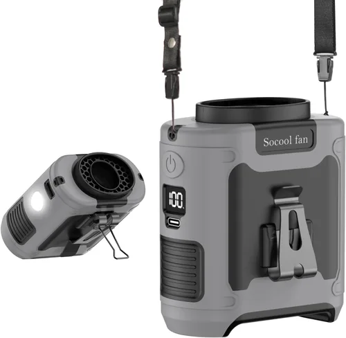Miniatura 13 de Socool Ventilador de cintura portátil de 10000mAh con clip en cinturón portátil, ventilador personal recargable operado con batería con 5