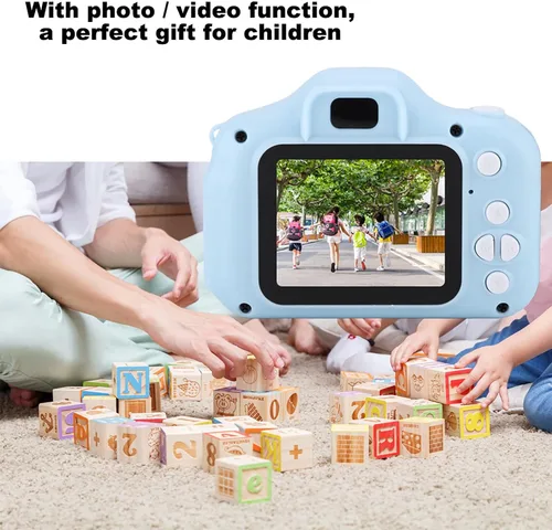 Miniatura 7 de Cámara para niños en miniatura barata para cámaras Pequeña portátil digital desechable pequeño mini video de juguete y alrededores (azul)