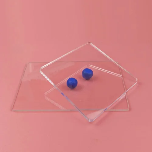 Miniatura 2 de Tabla de soporte de lámina acrílica de 2 piezas para manualidades de arcilla, rectángulo y cuadrado, transparente, placa de presión