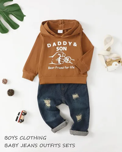 Miniatura 137 de Renotemy Ropa de bebé para niño, trajes de mezclilla, sudadera con capucha para bebés, pantalones de mezclilla, ropa para niños pequeños