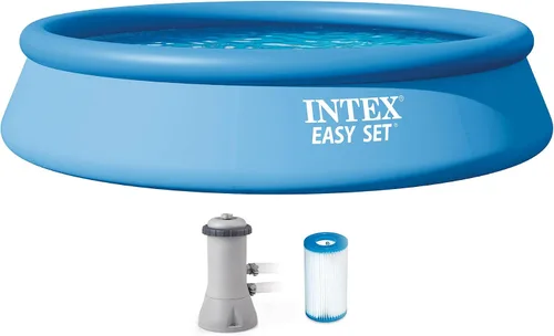 Miniatura 13 de INTEX 26175EH Juego de piscina inflable Easy Set: 18 pies x 48 pulgadas – Incluye bomba de filtro de cartucho de 1500 GPH – Escalera removible