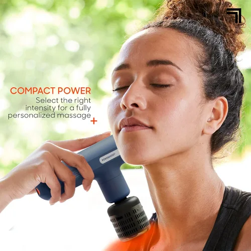 Miniatura 3 de Sharper Image Pistola de masaje de percusión de tejido profundo, Powerboost Move Evo, masajeador de mano recargable para calor y frío, 4 velocidades