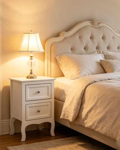 Miniatura 7 de Karl home Juego de 2 mesitas de noche marrones para dormitorio, mesita de noche pequeña vintage con cajones, mesa auxiliar de estilo granja, mesas