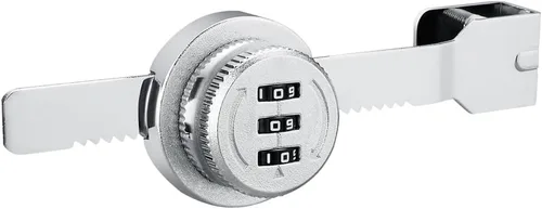 Miniatura 3 de ETEKJOY Cerradura de trinquete de combinación sin llave para puerta corredera de vidrio vitrina vitrina vitrina gabinete 3-contraseña digital (plata)