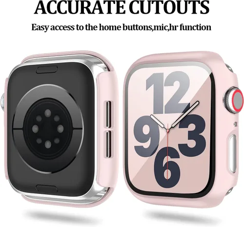 Miniatura 2 de Paquete de 6 fundas para Apple Watch SE 3 (2025) SE 2 Series 6, 5, 4, de 1.57 pulgadas, con protector de pantalla de vidrio templado, parachoques