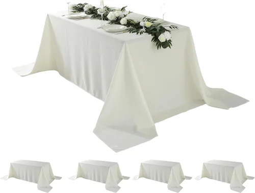Miniatura 64 de Paquete de 5 Manteles Cuadrados 60 x 60 Pulgadas de Carbón, Mantel de Poliéster Lavable para Uso en Hogar, Fiesta, Boda o Restaurante.