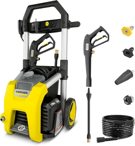 Miniatura 9 de Kärcher Lavadora a presión K1900PS, certificado CETA, 3 boquillas de pulverización, tanque de detergente, para automóviles, calzadas, Amarillo
