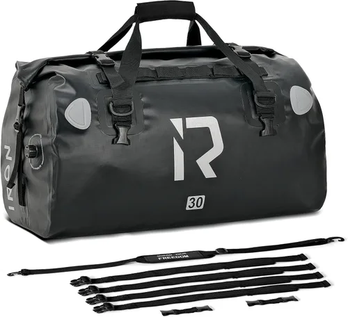 Miniatura 9 de IRON JIA'S Bolsa Seca para Motocicleta – Bolsa de Lona Impermeable y Bolsa Trasera de Equipaje, Bolsas de Sillín con Cierre Superior Enrollable