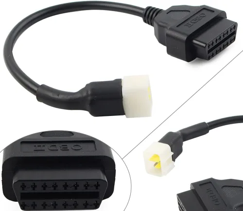 Miniatura 3 de 6Pins OBD2 motocicleta escáner herramienta de diagnóstico adaptador adaptador de cable, cable lector de código para Delphi