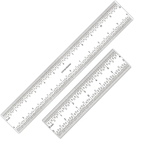 Miniatura 15 de Regla cuadrada en T transparente de acrílico de 12 pulgadas/11.8 in, en pulgadas y métrica, regla cuadrada T, transparente, regla en T