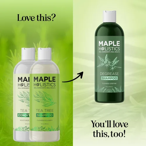 Miniatura 6 de Juego de champú y acondicionador de árbol de té, champú y acondicionador clarificante sin sulfato para el cuidado del cabello graso y el cuero