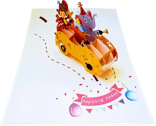 Miniatura 5 de iGifts And Cards Tarjeta emergente de fiesta de cumpleaños de la selva de 5 x 7 pulgadas – Divertido saludo 3D de celebración de animales