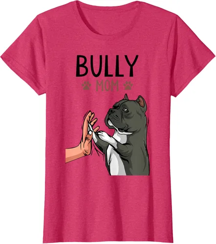 Miniatura 10 de American Bully Mom Cute Dog Mama Camiseta divertida para mujer, Blanco, S