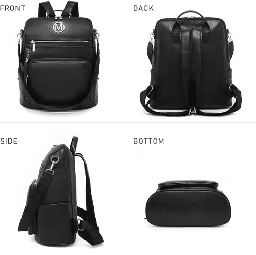 Miniatura 84 de MKP COLLECTION Mochila de moda para mujer, bolsa convertible grande para mujer, mochila de viaje, bolsa de hombro, juego de 2 piezas con borla, Beige