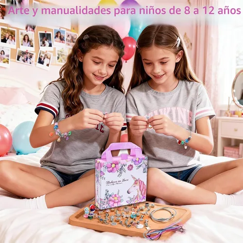 Miniatura 3 de COO&KOO Kit de fabricación de pulseras con dijes, un juguete de unicornio para niñas que inspira creatividad e imaginación, manualidades para niñas