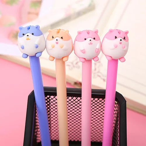 Miniatura 8 de KRIZJUES 12 unidades de bolígrafos de tinta de gel Kawaii bonitos, adecuados para escribir, regalos para niños y maestros, recarga negra de 0.5mm