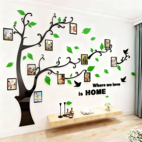 Miniatura 11 de Calcomanías de pared de árbol 3D - DIY, calcomanías de marcos de fotos y árbol de pared, marcos para fotos familiares, murales con calcomanías