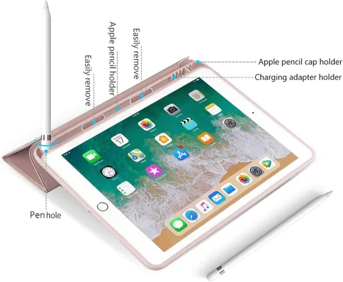Miniatura 4 de kenke Funda para iPad de 6ª/5ª Generación (Modelo 2018/2017) de 9.7 Pulgadas con Soporte para Lápiz, Cubierta Inteligente Ligera con Soporte